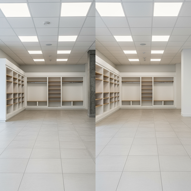 Finished lobby tile flooring installation in Los Angeles apartment building