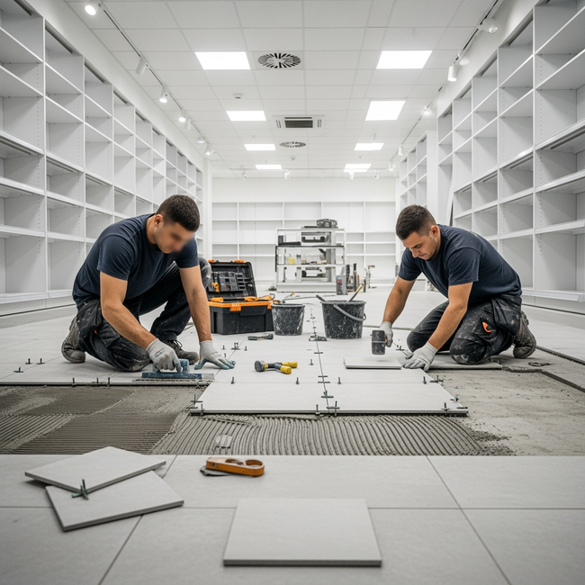 Professional commercial floor tile installation in Los Angeles